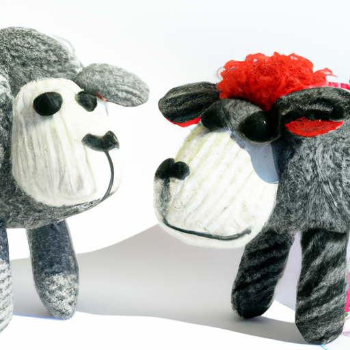 Recycelte Wolltiere: Spielzeuge oder Dekorationen in Form von Tieren aus alten Wollprodukten